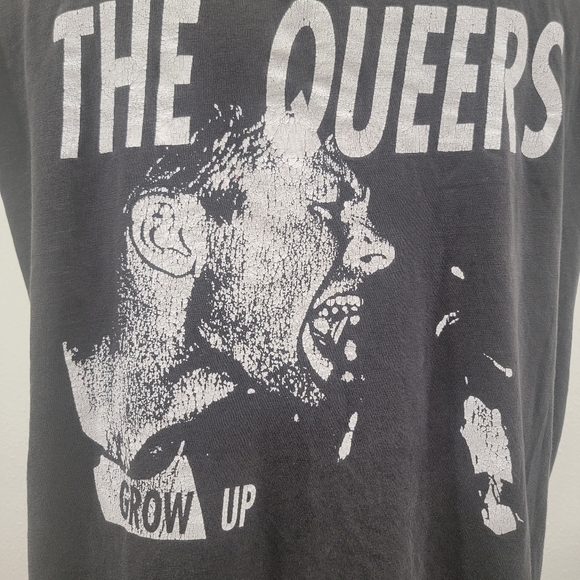 Rare Vintage 90s The Queers Lookout Records T-Shirt Tee Sleeves Cut - Picture 2 of 7